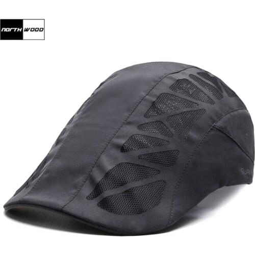 NORTHWOOD Breathable Summer Beret Cap Mens Outdoor Mesh Hat Women Berets Hats Gorras Planas Flat Cap Size 55-60cm