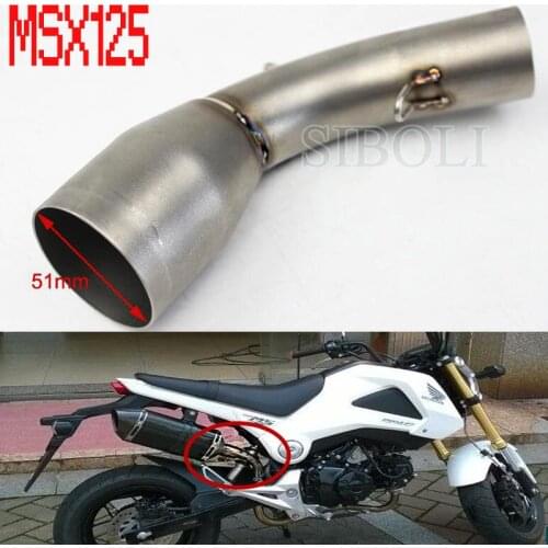 FREE SHIPPING MSX125 Motorcycle Exhaust Contact Pipe Slip-on Middle Pipe Connect Pipe For HONDA MSX 125 AK165