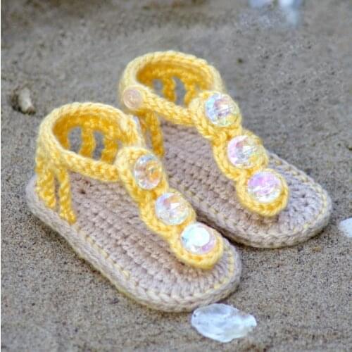 Free shipping,new handmade Crochet Baby Sandals Baby Roman Sandals 4 colors Crochet Baby Summer Shoes Girl Sandals size:9cm,11cm