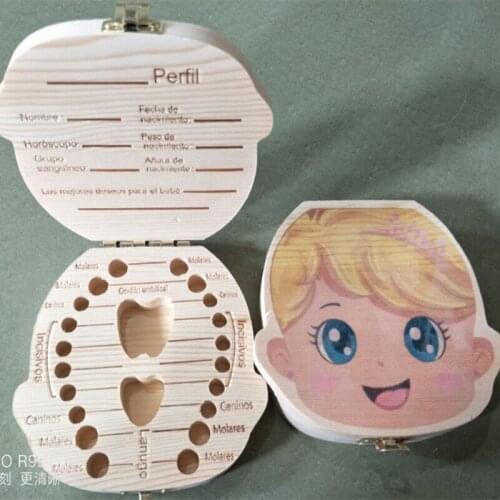 Log painted baby tooth boxes baby hair umbilical cord souvenir boxes baby tooth collection boxes baby souvenirs