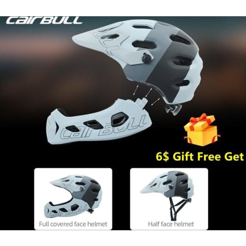 Cairbull Removable Bike Helmet Full Face MTB Outdoor OFFROAD Mountain Cycling Breathable Safety Sports Racing Crash Bicycle Caps