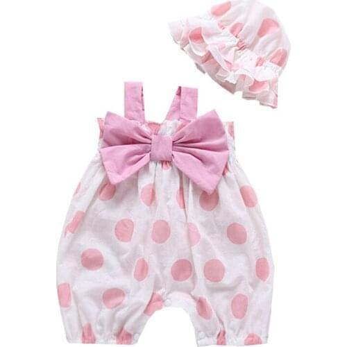 Baby Summer Girl Clothes Lovely Cute Romper+Cap 2Pcs Girl Newborn 0-24m Clothing 100% Cotton Princess Party Birthday Outfits