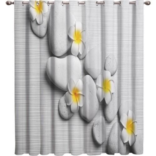 Graystone Zen Flower Art Window Treatments Curtains Valance Room Curtains Large Window Curtain Rod Living Room Bathroom Outdoor