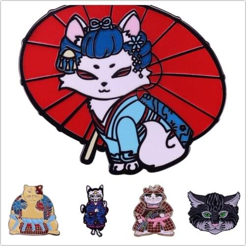 HOSENG Cartoon Black Cat Cute Animal Brooch Lapel Enamel Jewelry Pin Gift HS_441