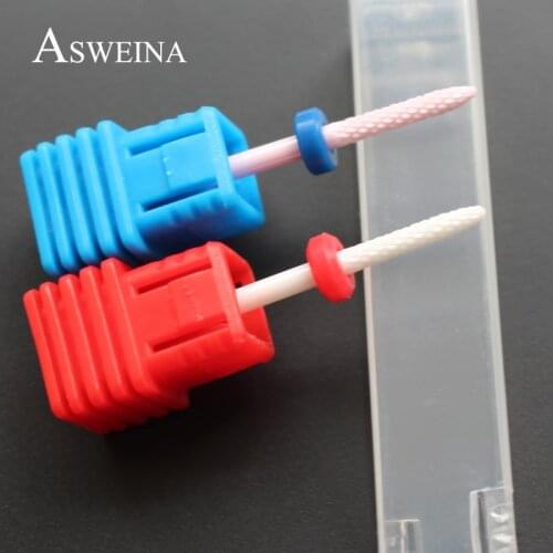 ASWEINA 3/32" Ceramic Nail Drill Bit Mill Cutter Under Nail Cleaner Bit Rotary File For Nail Manicure Pedicure Machine 2Pcs/lot
