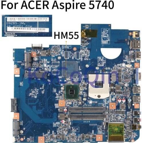KoCoQin laptop Motherboard For ACER Aspire 5740 5740G HM55 Mainboard 48.4GD01.01M JV50-CP MB 09285-1M