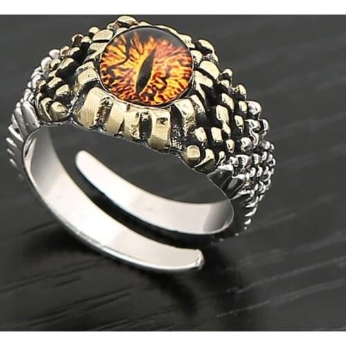 Retro Python Ring Domineering Demon Eye Ring Party Punk Style Adjustable Opening Ring for Men Rings Women Jewelry Gifts