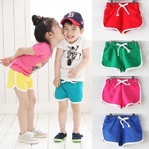 Summer Cheap Casual Girls/Boys Shorts Kids Trousers Baby Toddlers Clothes candy color shorts boys beach pants childrens shorts
