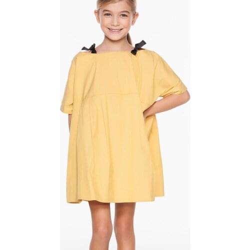 2018 Summer Children Clothes Teen Girl Off Shoulder Bow Dress Baby Toddler Kids Cotton Princess Wedding Birthday Party Dresses