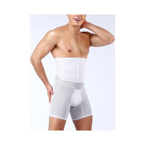 Men Bodysuit Shaper Pants High Waist Slimming Compression Shorts Quick Dry Body Shaper Stomach Abdomen Girdle Boxer Underwear