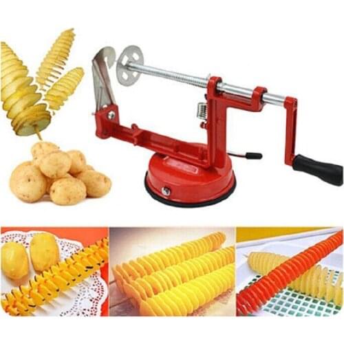 New 3 in 1 Potato Stainless Steel Apple Manual Potato Machine / Tornado Potato Slicer Home Kitchen Tool