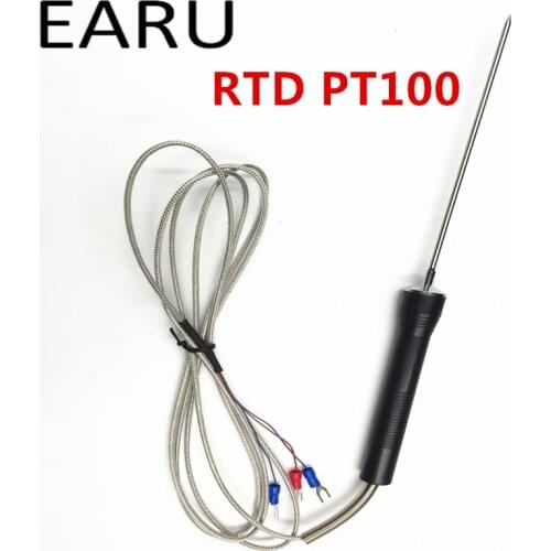 RTD PT100 3mm Diameter Sharp Probe Temperature Sensor with Handle to Measure Meat Oven Thermocouple BBQ Barbecue Somker Kitchen