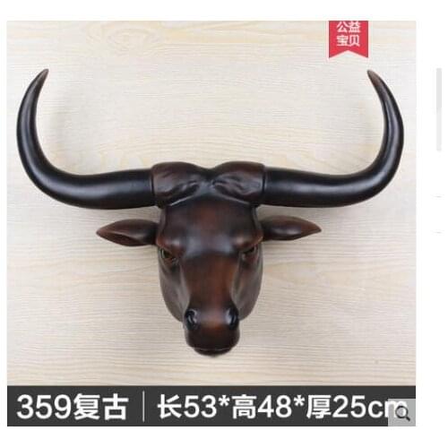 Retro ox head pendant animal head Crafts Really really tau specimens with skin specimens of yak skull mural handmade gift orname