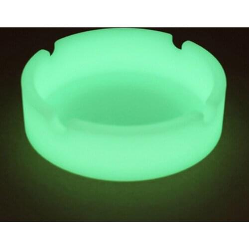 With Luminous Silica Gel Ashtray Light Circular Ashtray New Fluorescent Smoke Convenient Cigarette Case Drop Creative Ashtrays