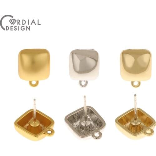 Cordial Design 100Pcs 11*13MM Jewelry Accessories/Hand Made/Square Shape/Earrings Stud/Jewelry Finding & Components