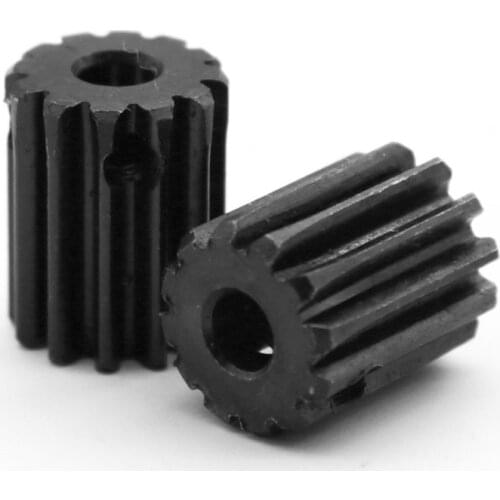 2 pcs 1M Spur Gear 10T-14T Metal Transmission Gear 4/5 /6/6.35/7mm Bore 45# Steel Black Surface Pinion 10 12 14 Teeth No Steps