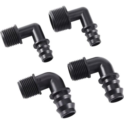 10 Pcs Plastic Watering Hose Pipe Fitting Elbow Connectors homebrew garden irrigation water fitting barbed connector