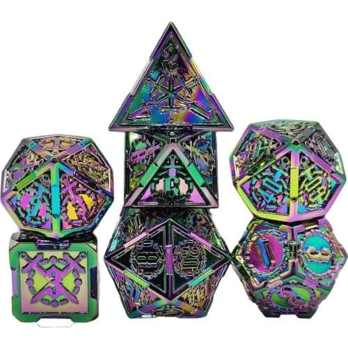 Brand new metal hollow DND dice set unisex polyhedral role-playing game dice play Dobbelstenen Dobbel game