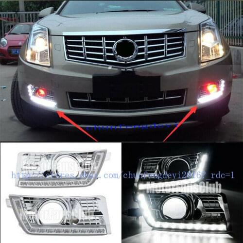 2pcs LED Daytime Running Light For Cadillac SRX SUV DRL Fog 2010 2011 2012-2014