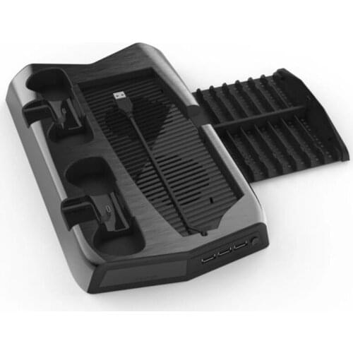 Vertical Charging Stand for PS5,Charging Station for Playstation 5 Controller Dualsense,with Cooling Fan and Game Slots