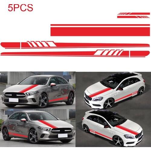Side Skirt Mirror Body Hood Vinyl Racing Stripe Decals For Car Universal Drop Shipping