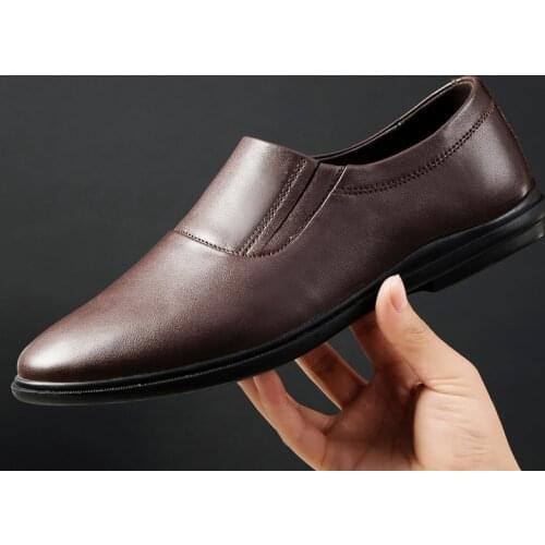 High Quality Mens Slip on Shoes Genuine Leather Loafers Men Casual Driving Shoes Moccasins Man Soft Flats Male Business Footwear