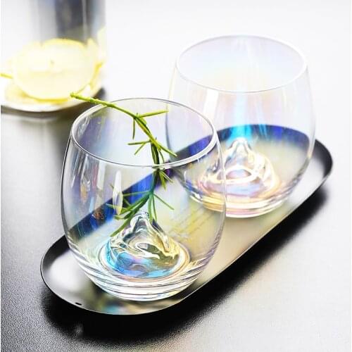 Japanese ins Fuji color snow crystal glass cup drink juice glass cup