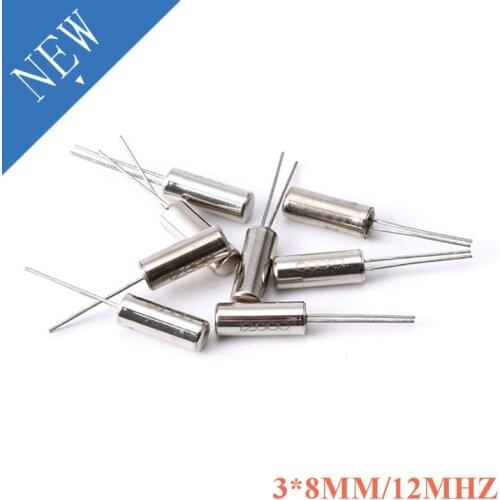 10pcs/lot 12MHz 12.000 MHZ Frequency Resonator Oscillator Quartz Crystal Cylender 3X8mm 3*8mm 12.000MHz 12M Hz