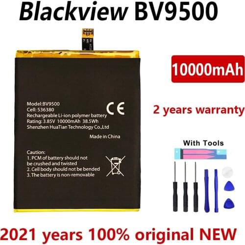 100% Original 10000mAh BV 9500 Replacement battery For BV9500 Pro MT6763T 536380 Batteries Bateria With Gift Tools