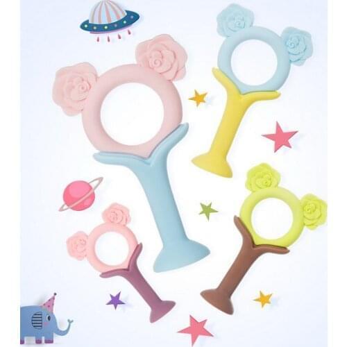 100pcs Flowers Baby Teether Silicone Teething Pacifier Safe Silicone Teething Dental Baby Care