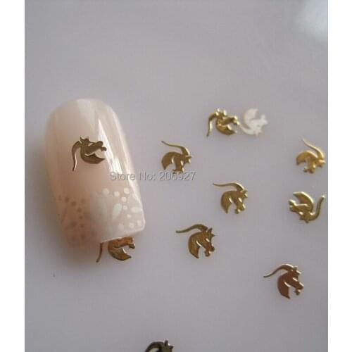 MS259-2 100pcs Gold Cute Capricorn Constellation Metal Sticker Nail Art Metal Sticker Nail Art Decoration Non-adhesive Sticker