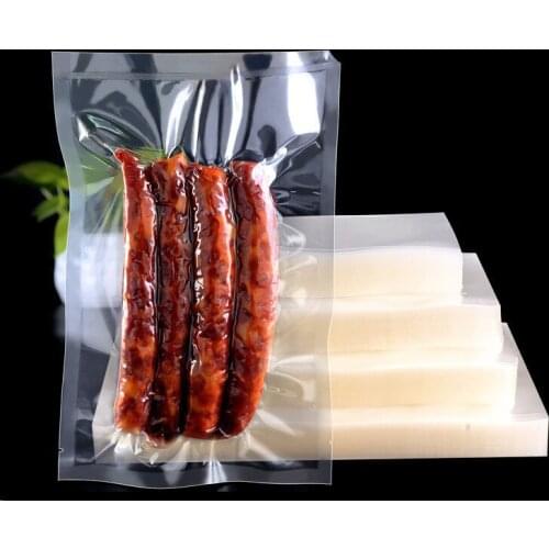 100pcs Transparent Vacuum Bag Candy Storage Bag Save Space Fresh-keeping Vegetable and Fruit Frozen Meat Seafood Packaging Bag
