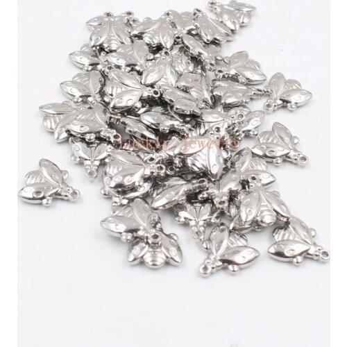 20pcs/lot Hydraulic technology Stainless Steel 14*16mm insects Charms Pendant Fashion Jewelry Making Finding DIY in bulk