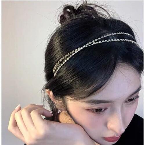 Luxury Wedding Headpiece Crystal Bridal Head Chain Tiara Hair Jewelry for Women Rhinestone Forehead Headband Accessories Gift