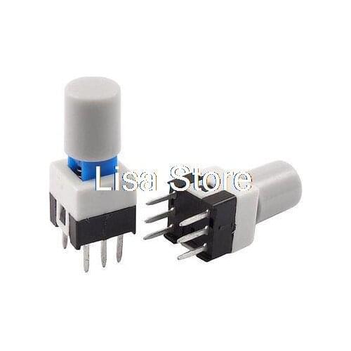 10pcs 6 Pin Gray Cap Panel Lock Push Button Tact Tactile Switch 7 x 7mm x 11mm