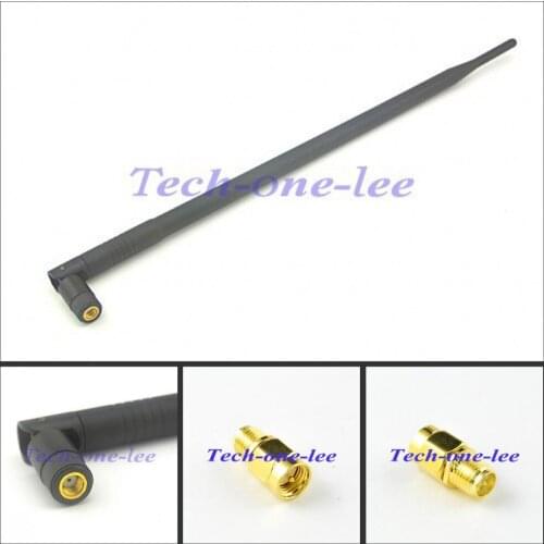 698-960/1700-2700Mhz 4g lte Aerial 4G 9dB RP SMA Male Connector LTE Antenna + Adapter SMA male to RP SMA female male pin