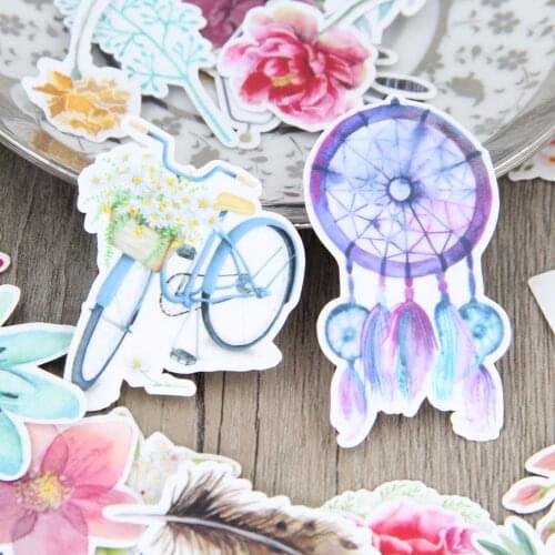 Watercolor Beautiful Dreamcather Flower Plants Floral Scrapbooking Stickers for DIY Crafting Laptop Phone Case Mug Decals