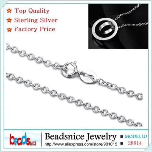 Beadsnice ID28814 new arrival pure 925 sterling silver rolo chain necklace solid silver necklace chain for elegant design