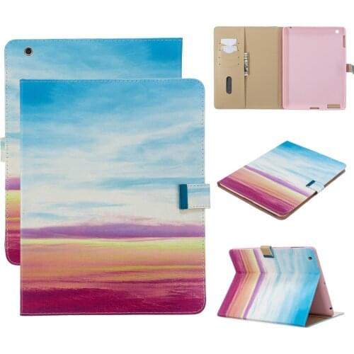 Tablet Case for iPad Mini 1 2 3 4 5 Etui Fashion Painted Silicone Soft Back Shell Shockproof Full Protection Folded Stand Cover