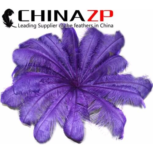 CHINAZP Factory Large Size 70~75cm (28"~30") 50pcs/lot Top Quality Dyed Purple Ostrich Feathers