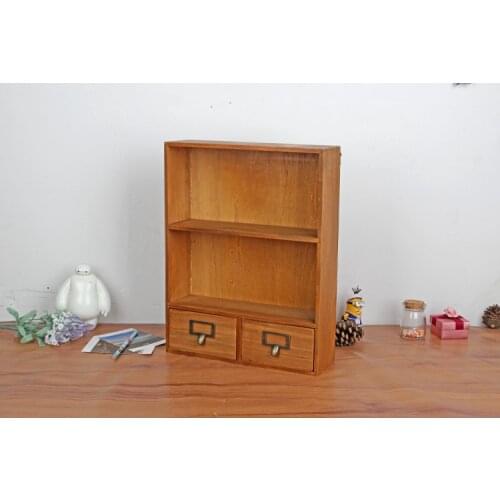 1PC Retro Wooden Old Wall Hanging Storage Box For Jewelry Case Desktop Office Organizer Storage Case With Drawer JL 0945