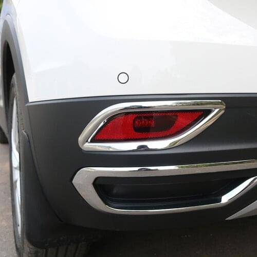 For Volkswagen VW T-cross Tcross 2018 2019 2020 Car Body Detector ABS Trim Back Tail Rear Fog Light Cover Lamp Frame 2pcs