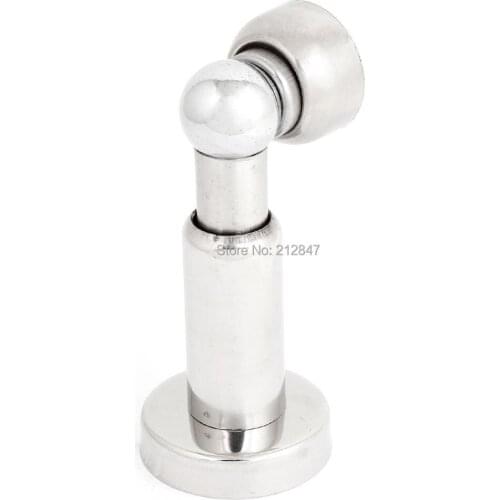 Home Silver Tone Adjustable Magnetic Door Stop Stopper Holder