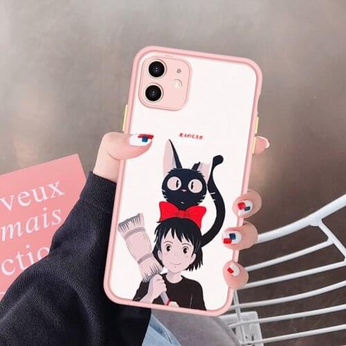 GYKZ Cartoon Anime Cat Totoro Phone Case For iPhone 7 XR 11 Pro XS MAX X SE 2020 8 6 Plus Shockproof Matte Silicone Cover Fundas