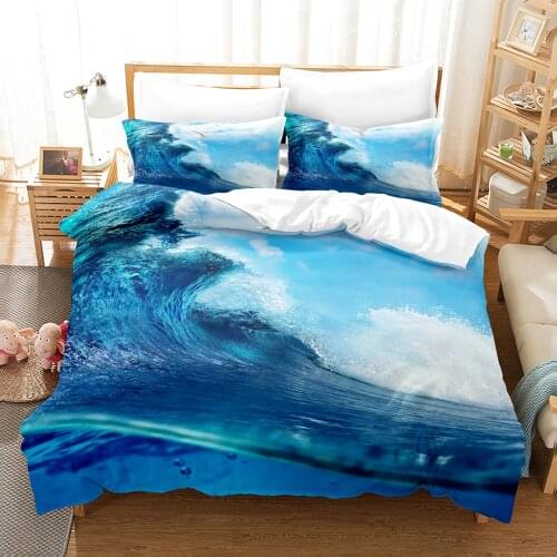 Seaside Scenery Bedding Set Single Twin Full Queen King Size Ship Coconut Tree Bed Set Childrens Kid Bedroom Duvetcover Sets 10