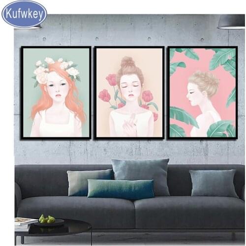 Beautiful girl 3d Painting 5d DIY Diamond Painting Cross Stitch Kit Full Diamond Embroidery Mosaic Needlework Multi-pictures
