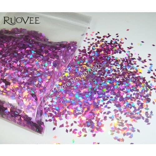 Laser Holographic Lilac Color 2MM Diamond rhombus Glitter Paillette Spangles Shape for DIY Nail Art Decoration
