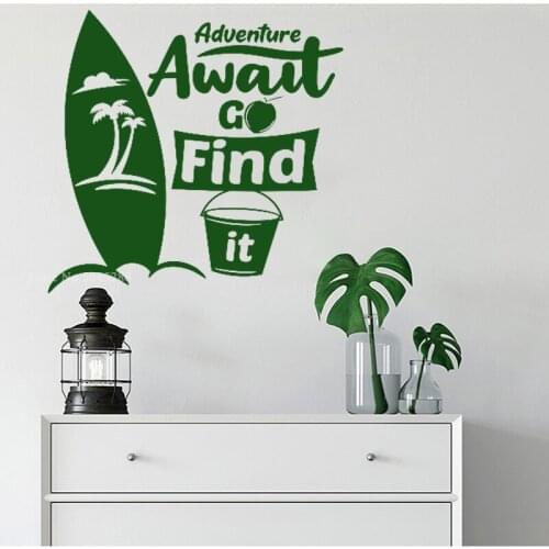 Summer Wall Stickers for Living Room Surf Wallpapers Decal Decal Paper Custom Color Environmental Protection Affordable Z200