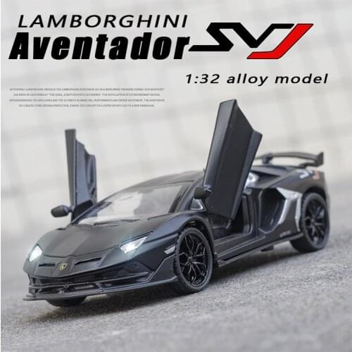 1:32 Alloy Model Car Miniature Lamborghini Aventador SVJ Supercar Diecast Metal Vehicle Children Birthday Gifts Collection Toys