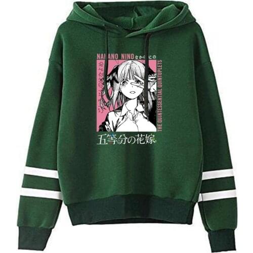 Fashion The Quintessential Quintuplets Hoodies Men Women Sweatshirts Autumn Hip Hop Girls Comic Hooded Casual Green Pullovers